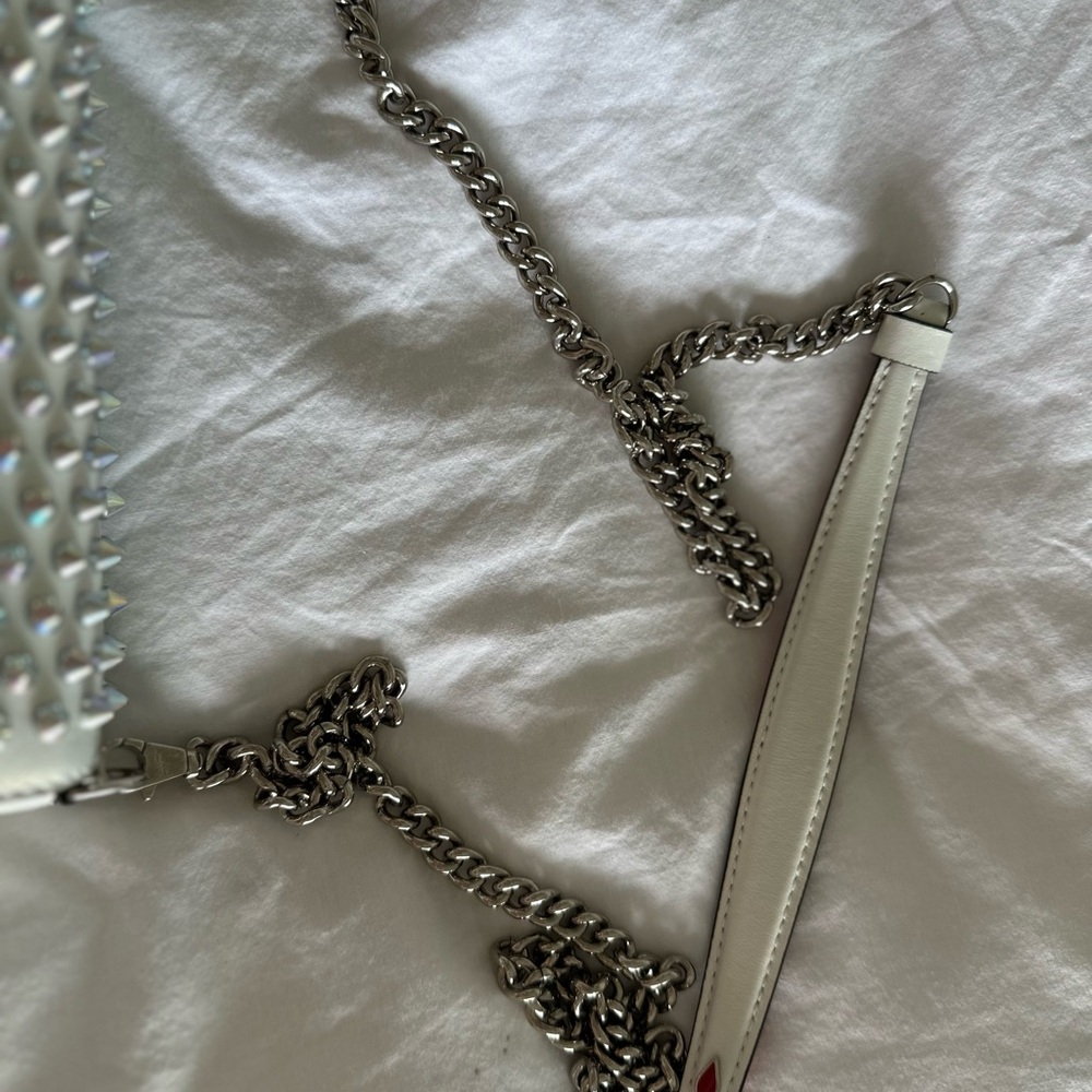Authentic Christian Louboutin Crossbody Studded White Crossbody Bag -final price - Picture 2 of 7